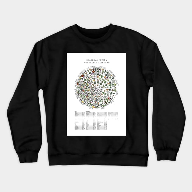 Seasonal Fruit & Veg Chart Monthly Calendar Crewneck Sweatshirt by Highdown73